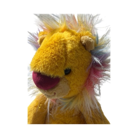 .A.O. Schwarz Yellow Lion Plush Rainbow Mane | Collector - Picture 3 of 4